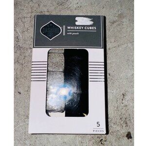 Dashing Fine Gifts 4 Whiskey Cubes with 1 Pouch Chill Your Spirits Gray Black